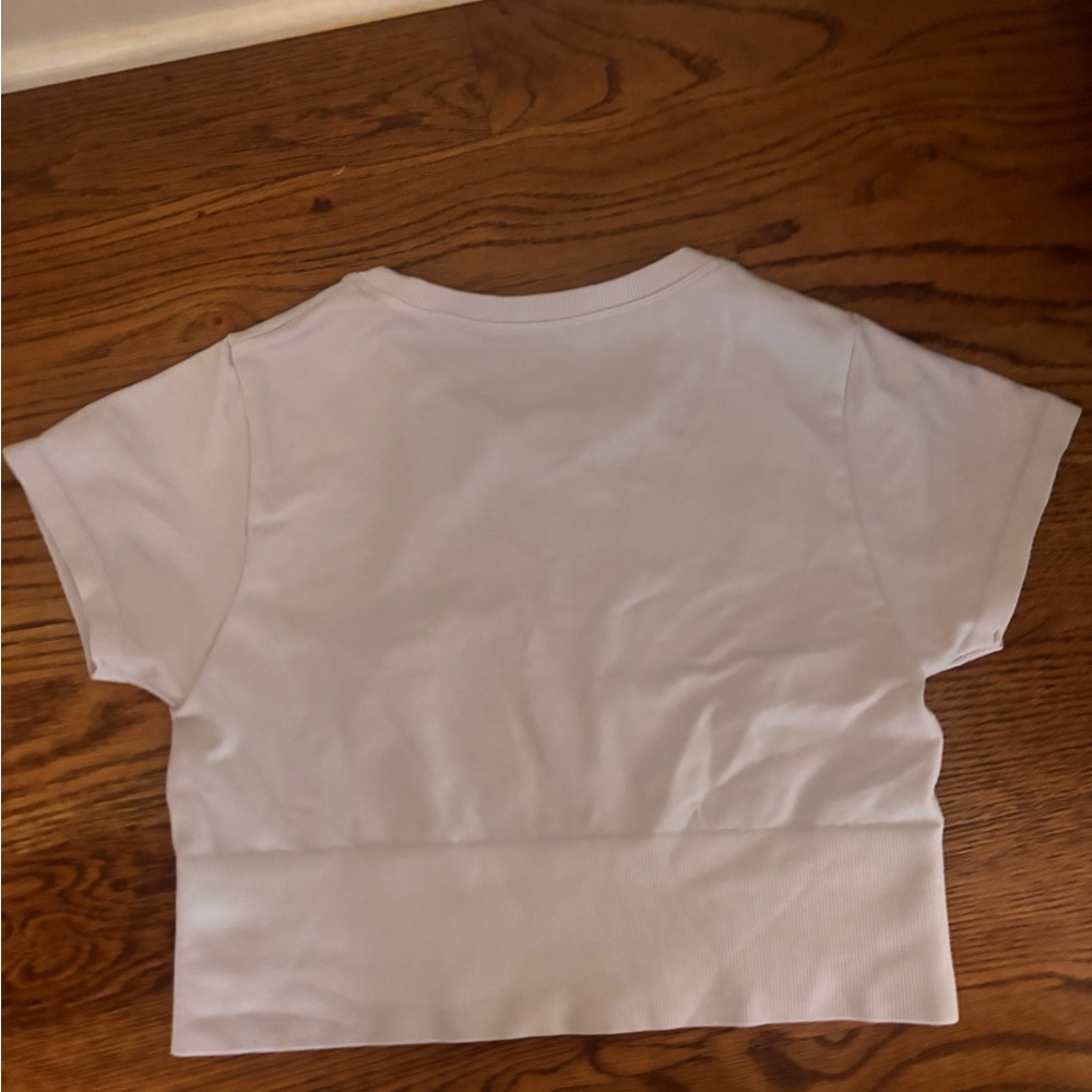 Cropped Offline Ribbed Tee in Stone - Picture 4 of 4